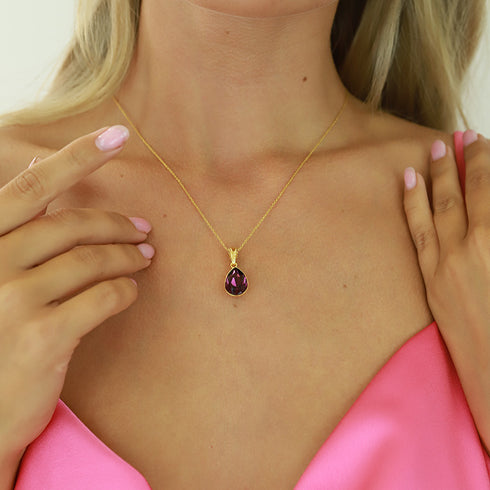 Sudraba kulons "Kristāla Lāse (Amethyst)" ar Preciosa™ kristāliem
